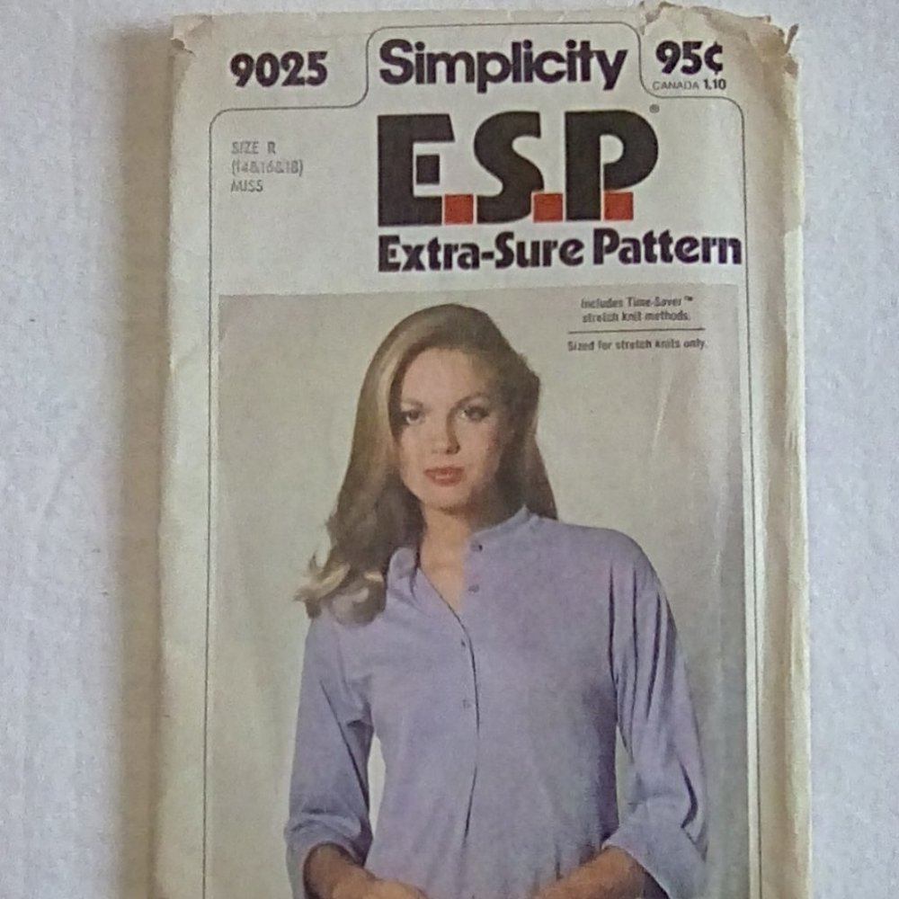 Vintage Simplicity ESP top for stretch knits sz 14-16-18